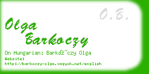 olga barkoczy business card